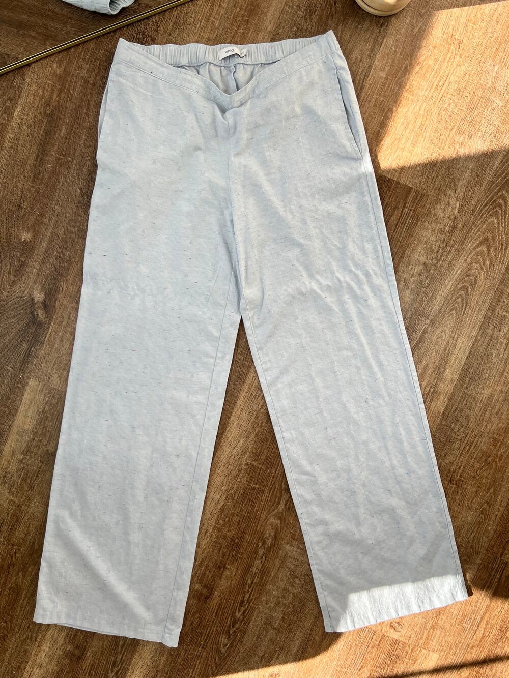 Onia Mila Sailing Blue Light Blue Checkered Beachy Pants